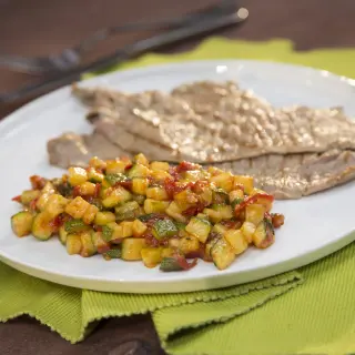 Abobrinhas à Mexicana com Quatro Queijos