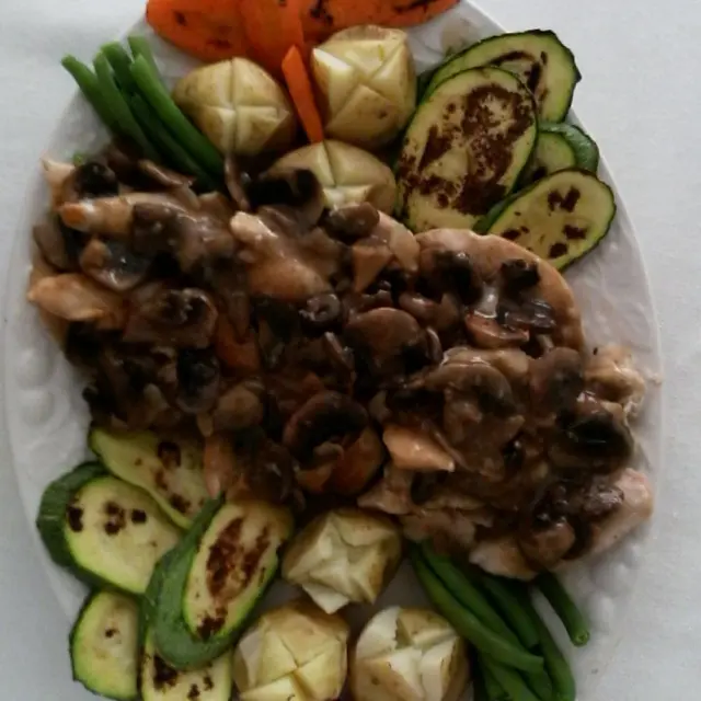 Fajitas de Frango com Creme de Cogumelos