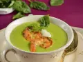 Asparagus Cream and Sautéed Shrimp
