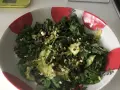 Warm Salad of Pumpkin, Kale, Arugula, Feta Cheese, and Nuts