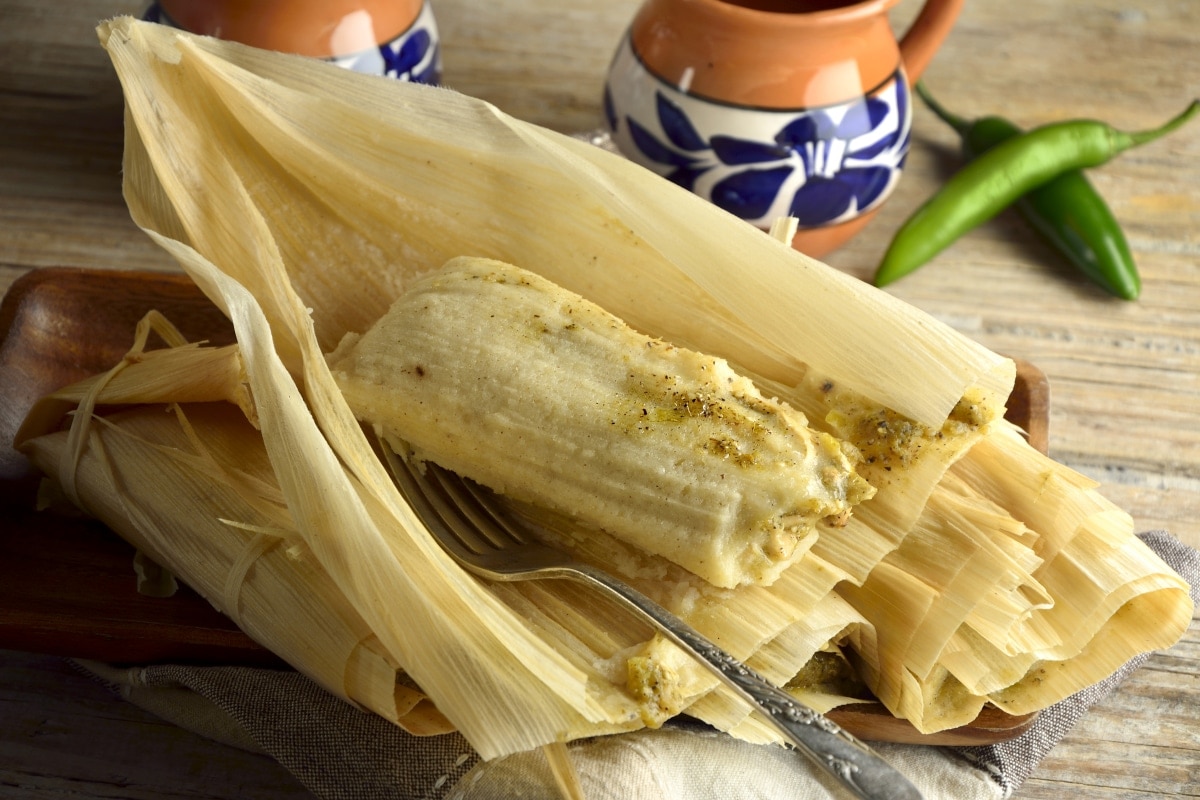 Green Tamales with Chicken.