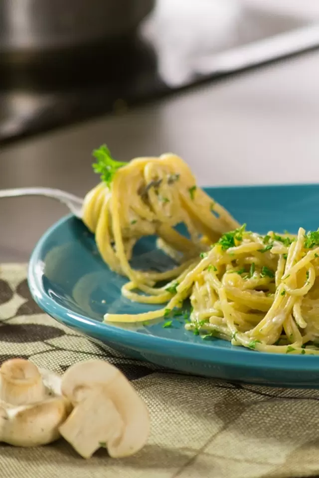 Spaguetti en Salsa de Champiñones