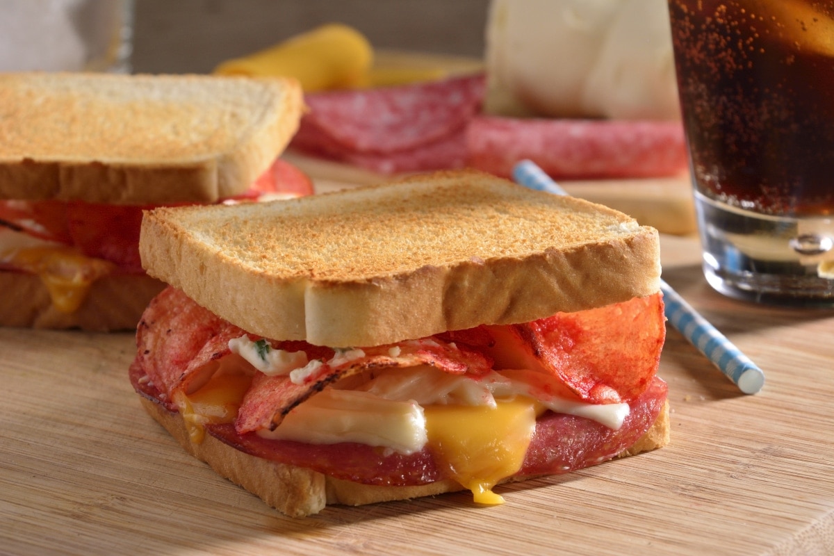 salami and cheese sandwich