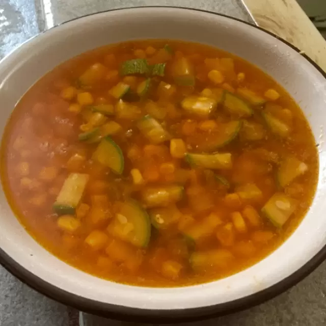 Zucchini Soup with Elotes