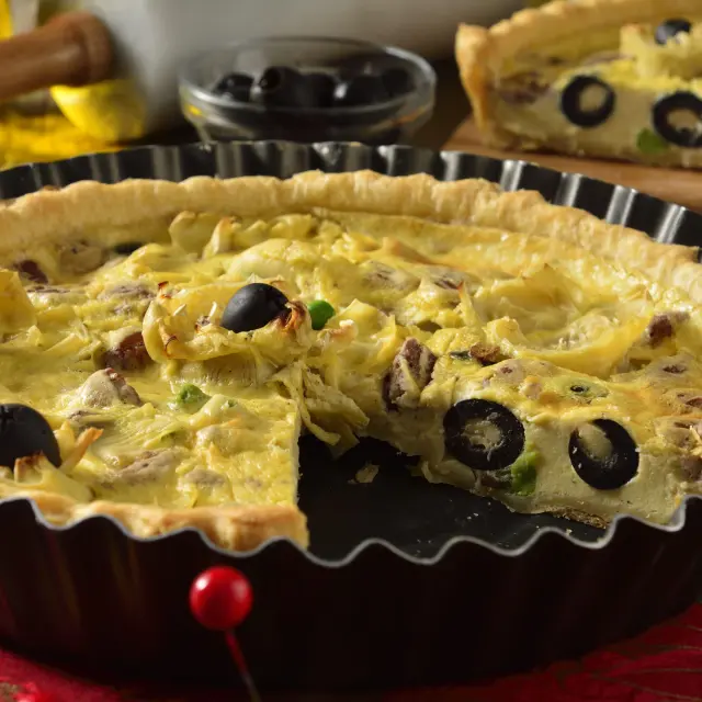 Artichoke, Olive, and Walnut Tart