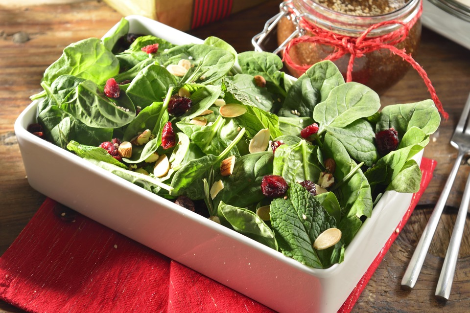 Ensalada de Arándanos con Aderezo de Ajonjolí