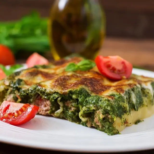 Crab-Filled Cannelloni with Spinach Pesto