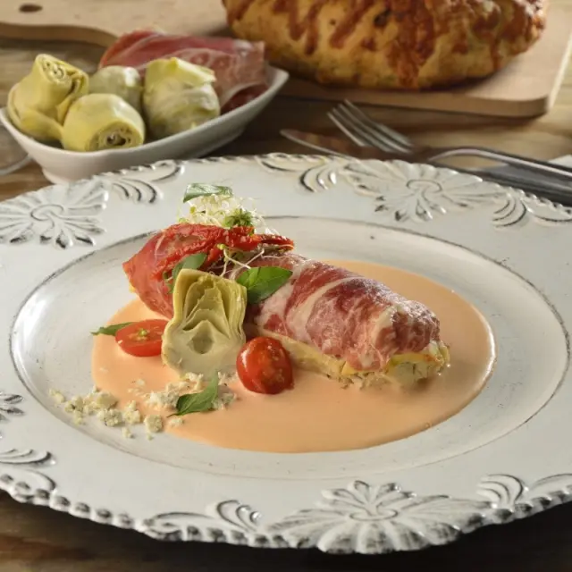 Frango à Italiana com Crosta de Presunto Serrano