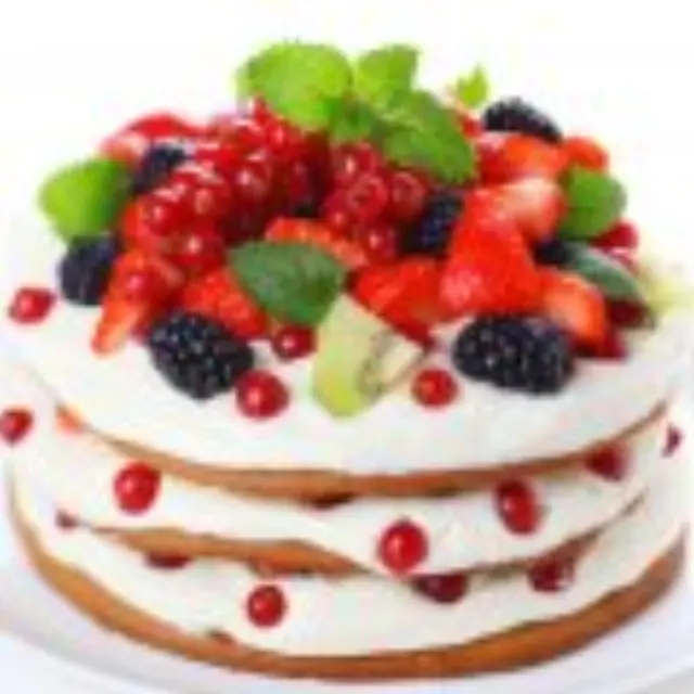 Cake with Cream and Blackberries