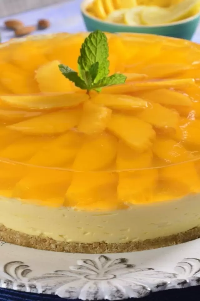 Yellow Lemon Mousse and Mango Gelatin