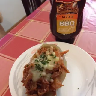 Sweet Potato Stuffed with Turkey and Hunt's ® Honey BBQ Sauce