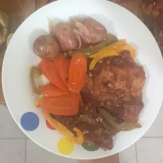 Costela de Porco em Molho Barbecue (Hunt's BBQ) e Acompanhamento