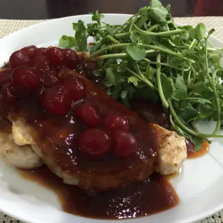 BBQ Pork Medallions with Cherries