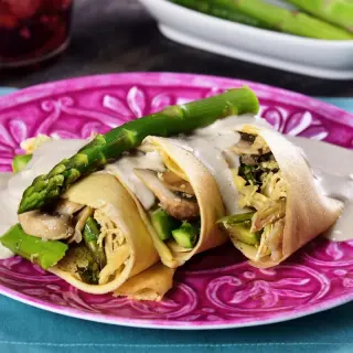 Chicken Crepes with Mushroom Sauce