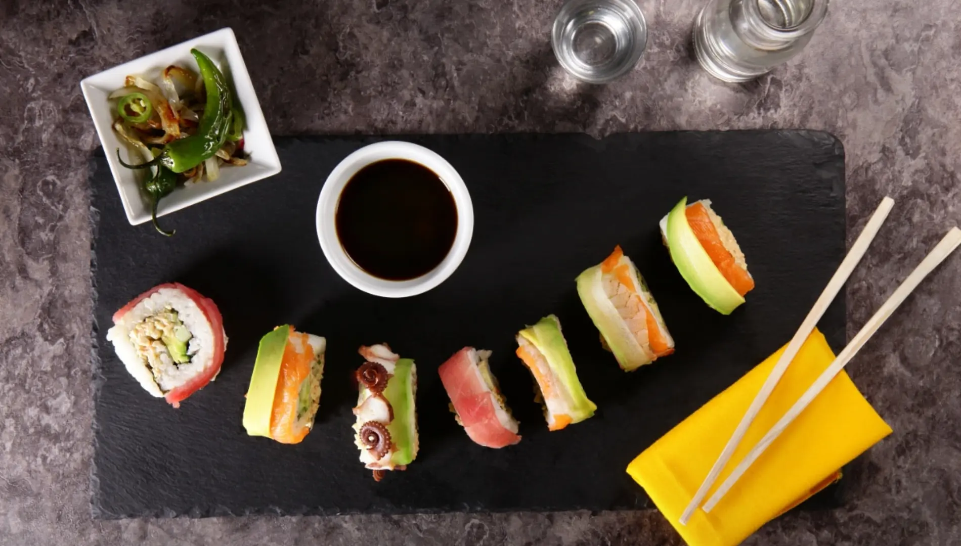 Rainbow Sushi With Stuffed Tampico<script async src=