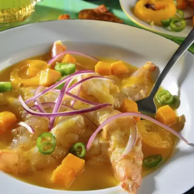 Aguachile de Camarón con Mango y Jalapeño