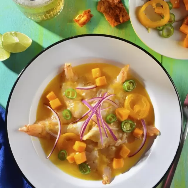 Shrimp Aguachile with Mango and Jalapeño