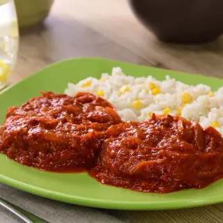 Beef Patties in Guajillo Sauce