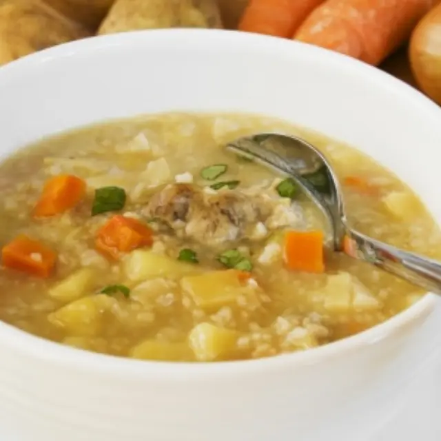 Barley Soup with Beef Meatballs