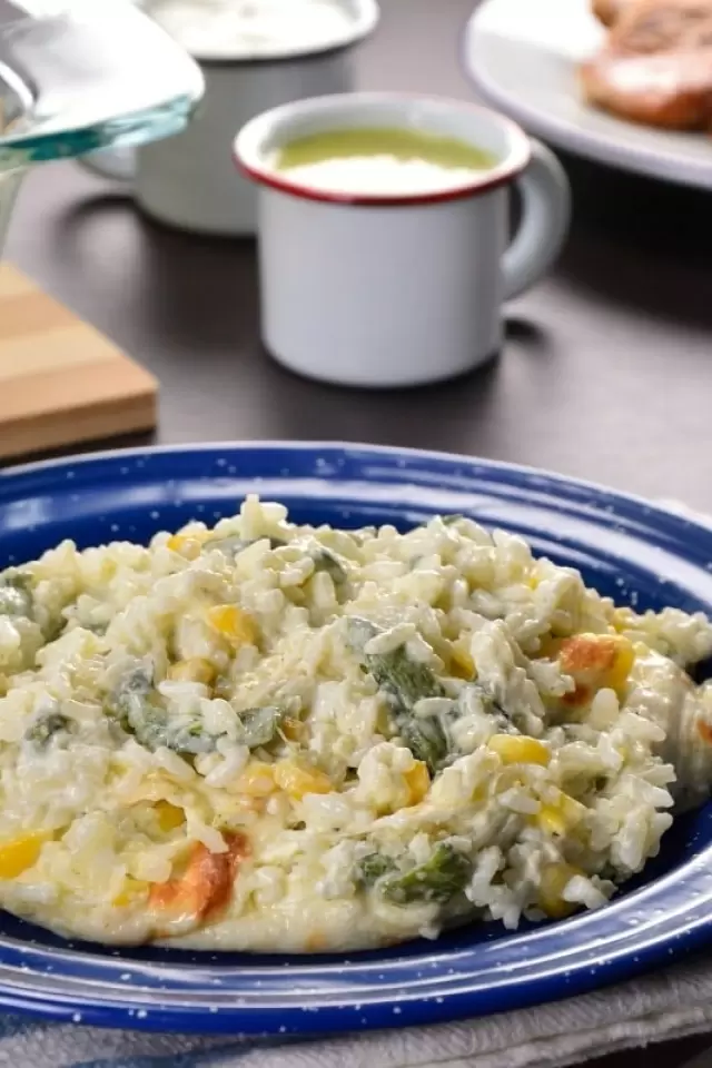 Pastel de Arroz con Poblano y Elotitos