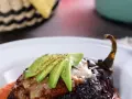 Stuffed Ancho Chile with Bean and Cheese
