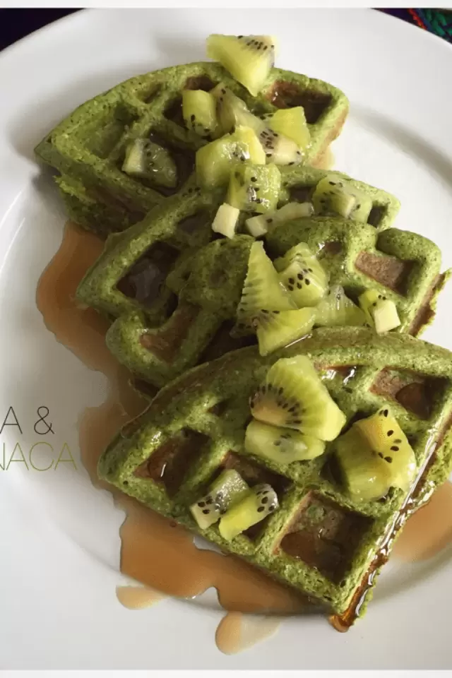 Waffles de Avena y Espinaca