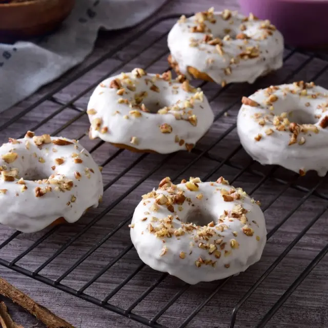 Carrot Donuts with Cream Cheese Frosting