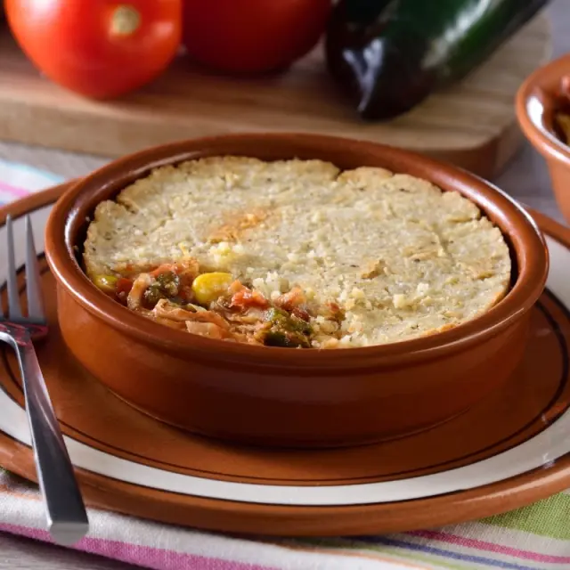Tamale Casserole with Chicken and Strips