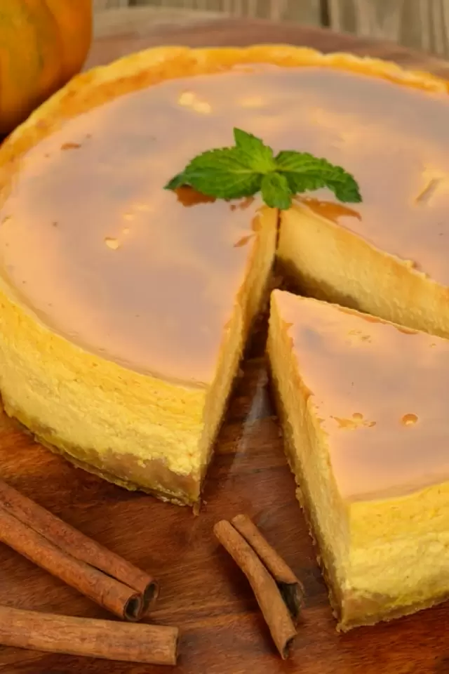 Pastel de Queso y Calabaza de Castilla con Caramelo