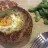 Rustic Bread Filled with Hummus, Egg, and Jocoque with Spinach.