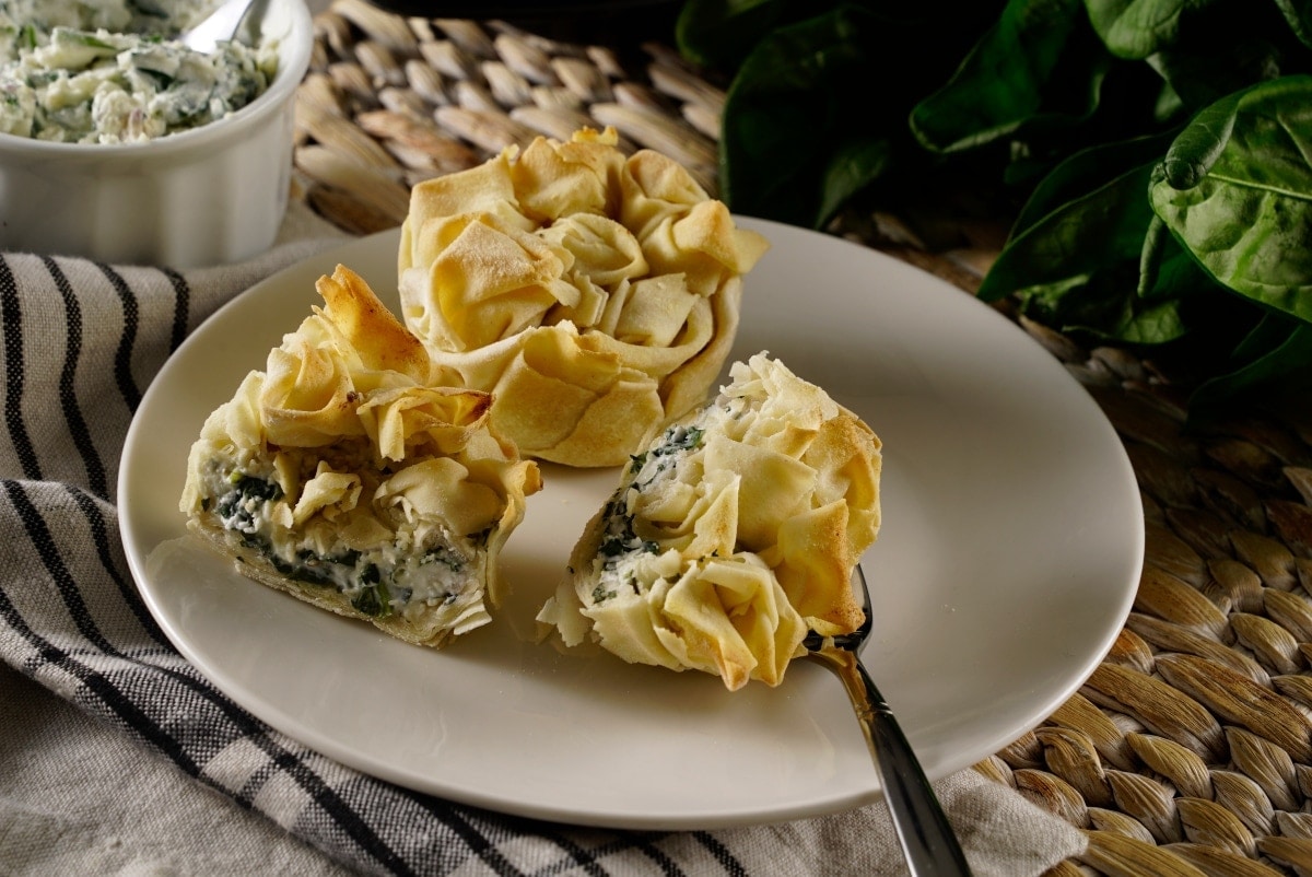 Crispy Pasta Filo with Spinach and Ricotta Cheese