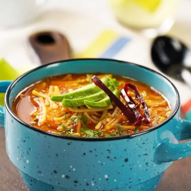 Soup of Fideo with Chile Guajillo