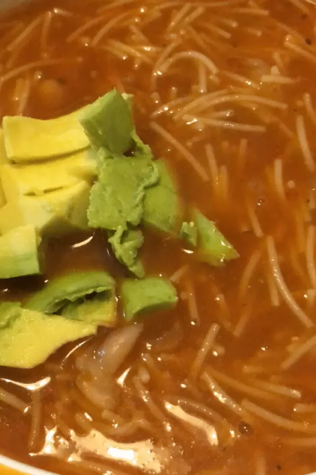 Soup of Fideo with Chile Guajillo