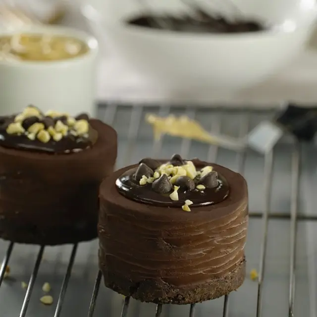 Mini Cheesecake de Amendoim e Chocolate