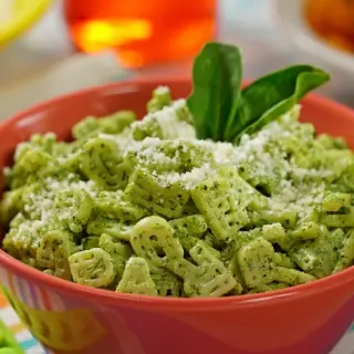 Letter Pasta with Spinach