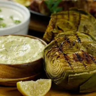 Grilled Artichoke with Tartar Sauce