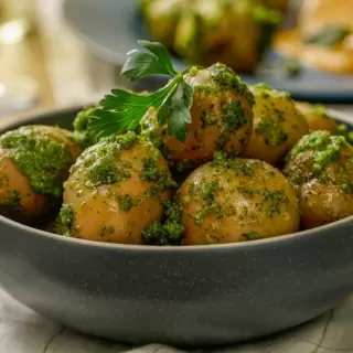 Papas Cambray con Pesto de Cilantro