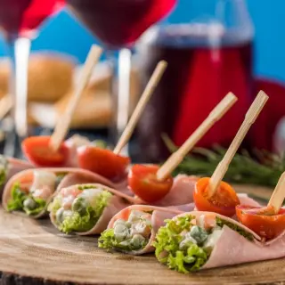 Ham Rolls with Russian Salad