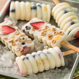 Yogurt Ice Pops with Cereal