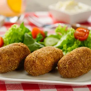 Cheese and Bacon Stuffed Potato Croquettes