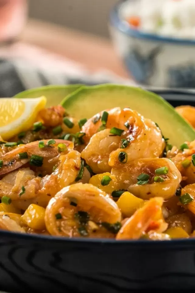 Camarones en Salsa de Mango y Chipotle