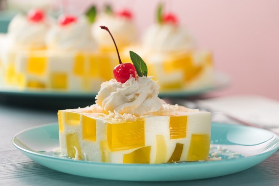 Gelatina Mosaico de Piña Colada