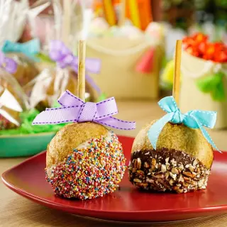 Apples Covered with Pancake Flour