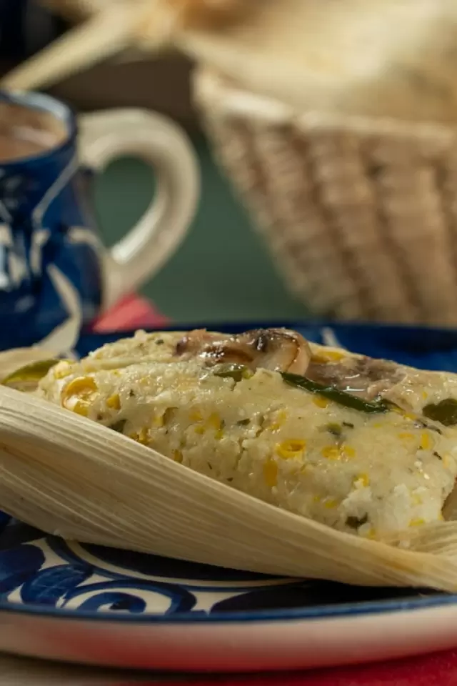 Tamales de Requesón y Rajas