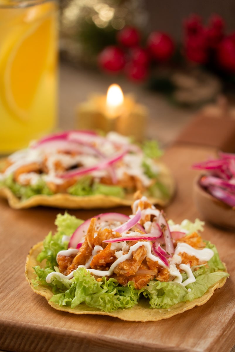 Tostadas de Tinga de Pavo