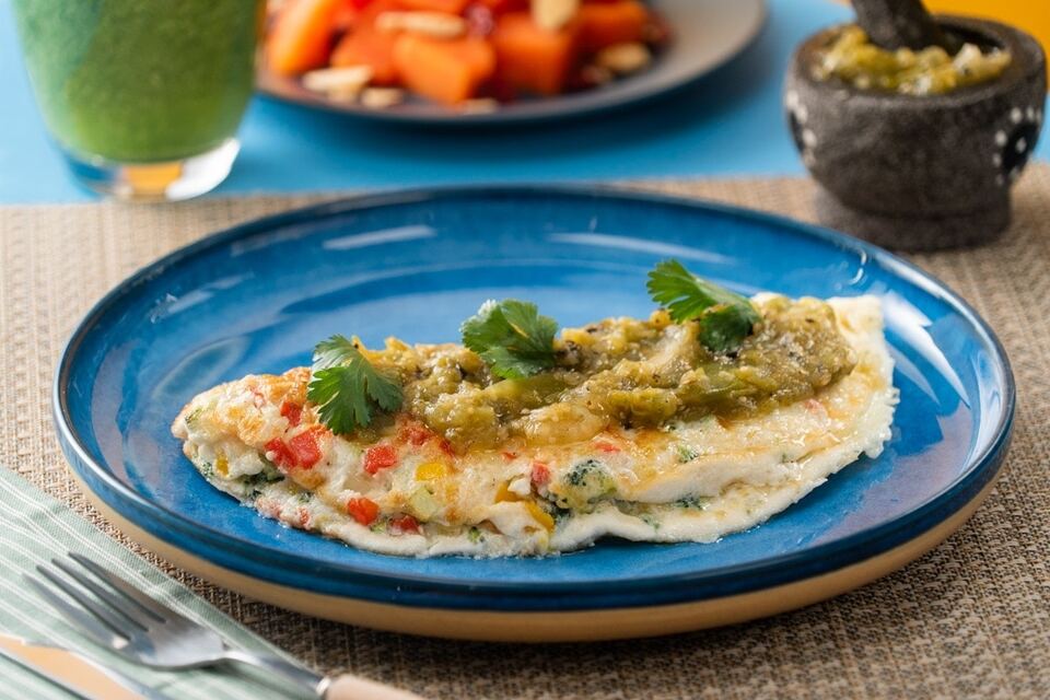 Omelette de Claras con Verduras - Huevos