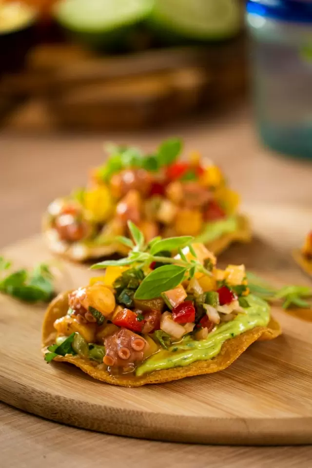 Tostadas de Ceviche de Pulpo