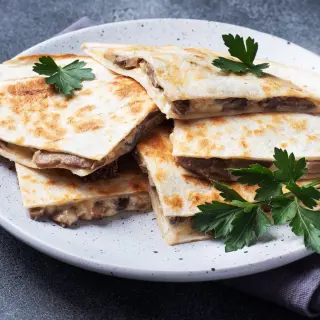 Mushroom Quesadillas with Cheese