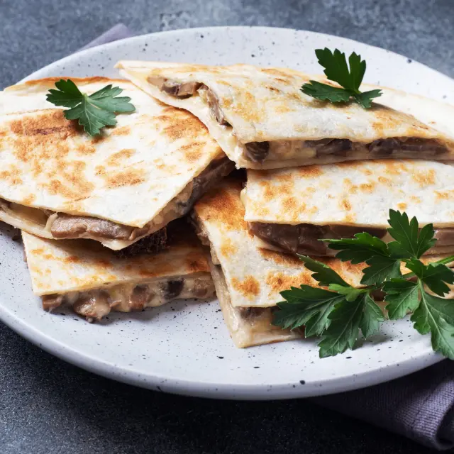 Quesadillas de Cogumelos com Queijo