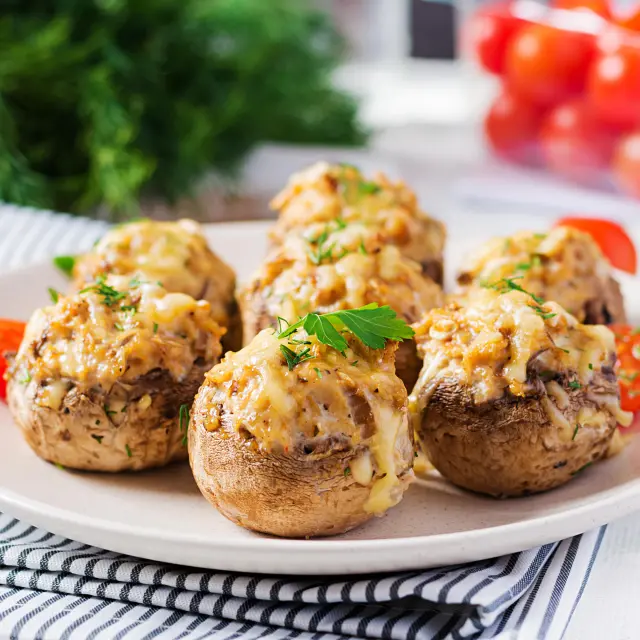 Stuffed Mushrooms with Chistorra and Cheese